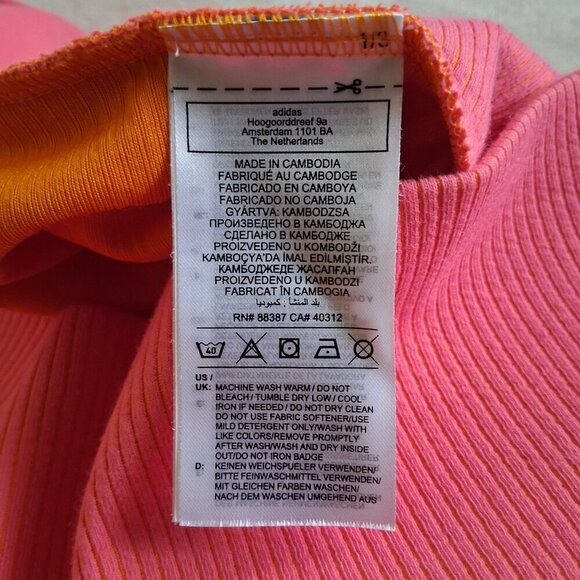 Adidas Women's Size XL Coral Orange Ribbed Athletic Stretch Biker Shorts - Picture 7 of 13